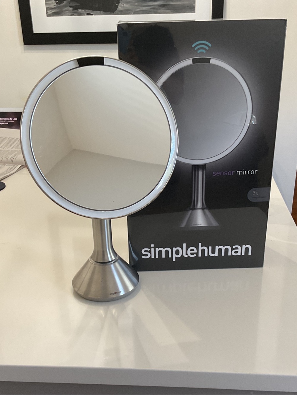 simplehuman Sensor Vanity Mirror in Brushed Silver